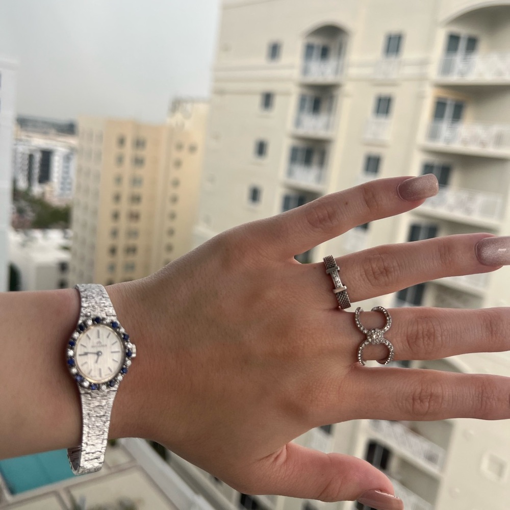Bucherer Silver Women's Watch with blue and white sapphires